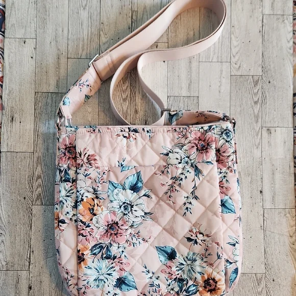 Vera Bradley Pink and Blue Crossbody Bag Floral Design - Picture 6 of 9